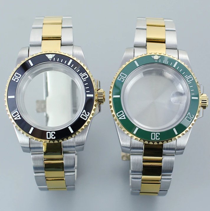 Gold Ghost Case Mirror Sapphire Glass Trim Strap is suitable for NH35 NH3